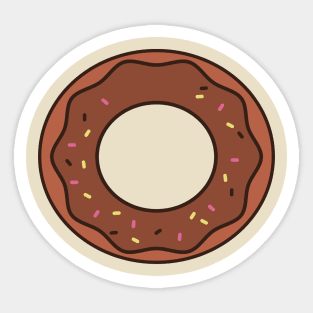 Chocolate Doughnut Pastry with Sprinkles Sticker